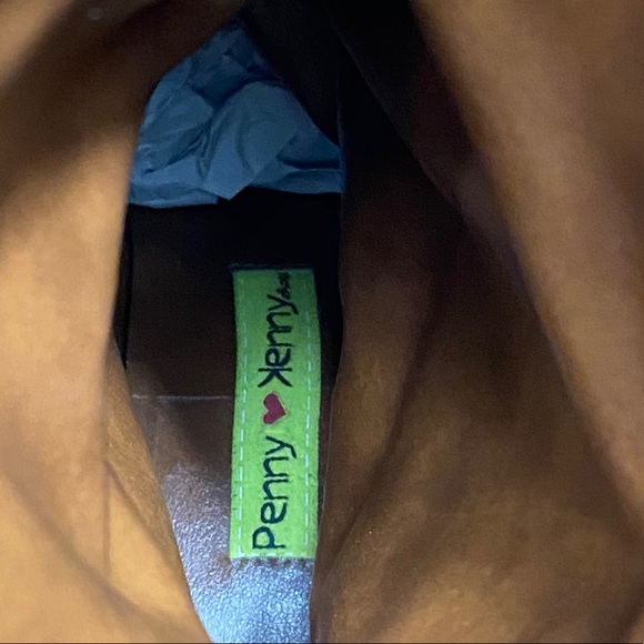 PENNY LOVES KENNY leather bootleg cognac boots stacked heel size 8.5  #2090 - Picture 7 of 11